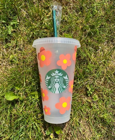 Starbucks Daisy Flower Cold Cup Etsy