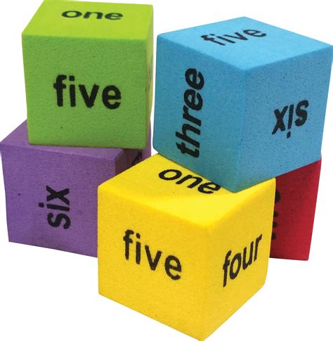 Colorful Foam Number Word Dice Tcr20822 Teacher Created Resources