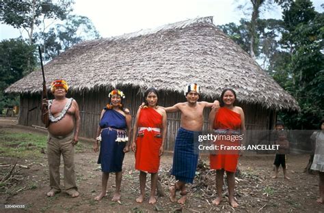 Jivaro Indian In Amazonia Ecuador Traditions River And Rainforest