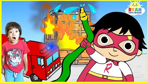Discover how fun learning can be, as your favorite vlog superstar and all of his pals explore the world through pretend play, science experiments, diy crafts. Ryan Fire Fighters Cartoon for kids! Fire Truck Emergency ...