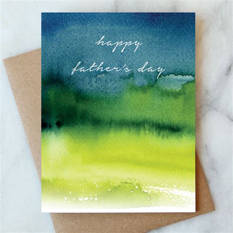 Happy Fathers Day Watercolor Card Abigail Jayne Design