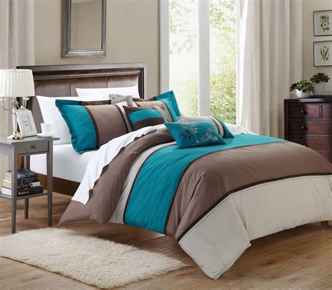 The freshness and delightful of the space is showing the beautifulness of the house. Chic Home Ballroom 11-piece Comforter Set, King Size, Teal ...