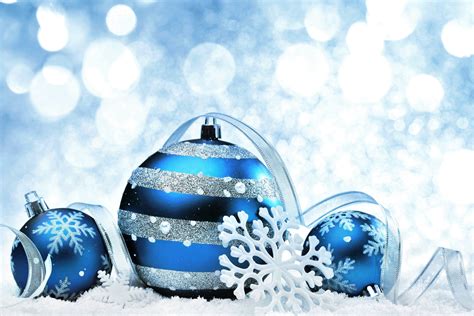 Download Ribbon Snowflake Silver Blue Christmas Ornaments Holiday
