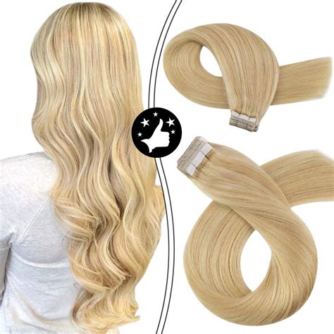 Moresoo Blonde Tape In Hair Extensions 22 Inch Tape In Human Hair Extensions 40pcs