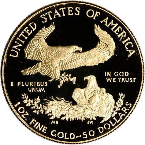1986 W American Gold Eagle Proof 1 Oz 50 Coin In Capsule Ebay