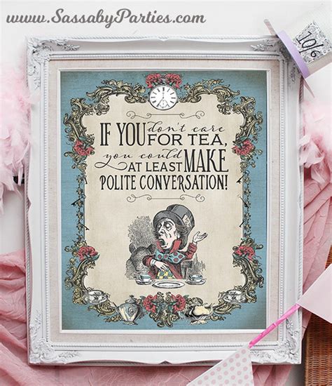 Mad Hatter Tea Party Poster Instant Download Alice In Etsy