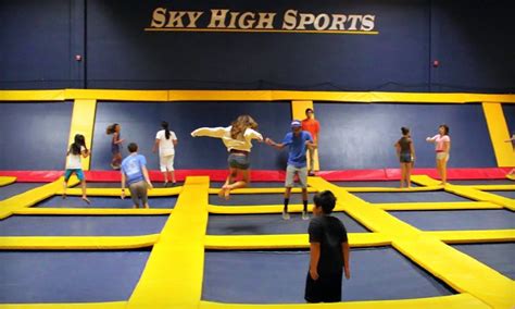 How high can you jump on a trampoline? Indoor Trampoline Park - Sky High Sports | Groupon