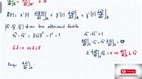 formule de dérivation vectorielle partie 2 YouTube