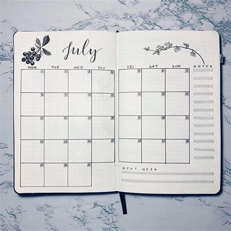Bullet Journal On Instagram “july Calendar Really Loving The