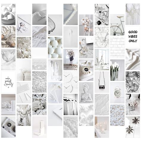 Buy Grobro7 50pcs Gery White Wall Collage Kit Aesthetic Picture Indie
