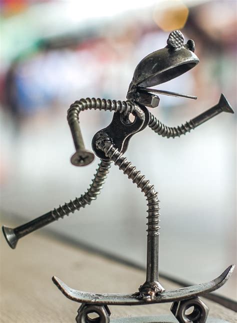 Welding Art Diy Cut Frog Skateboard Junk Metal Art Recycled Metal Art