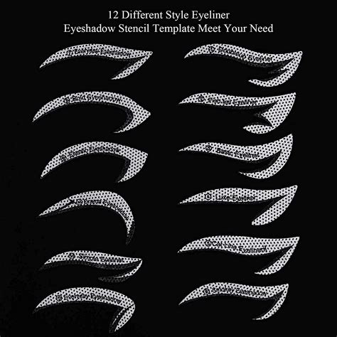 10 Sets Eyeliner Stencil Kit Eyebrow Stencil Set Non Woven Materials 12