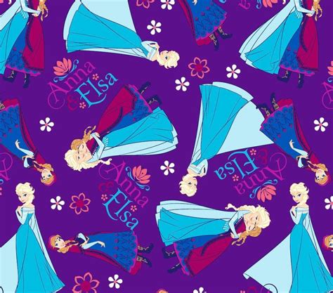 Frozen Anna And Elsa Flannel Fabric By The Half Yard 42w 100