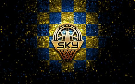 Download Wallpapers Chicago Sky Glitter Logo Wnba Yellow Blue