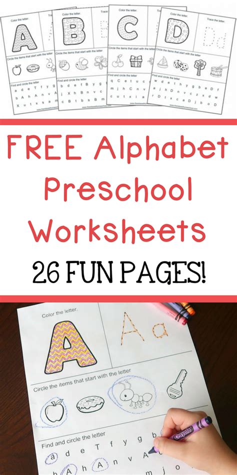 Free Alphabet Preschool Printable Worksheets To Learn The