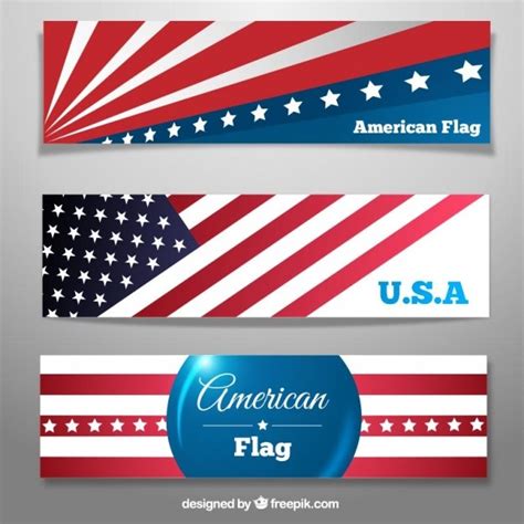 Free Vector American Flag Banners