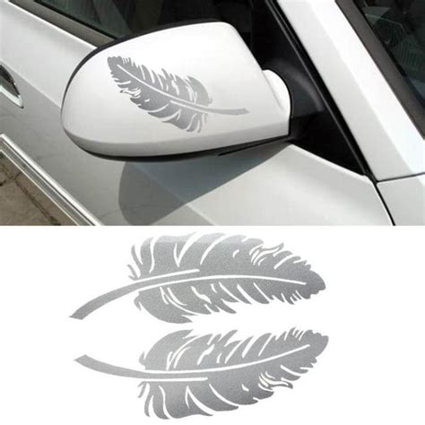 car styling new feather design 3d decoration sticker for car side mirror rearview funny decals