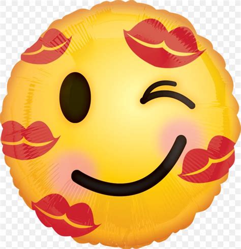 Emoji Kiss Mylar Balloon Emoticon Png 1400x1445px Emoji Balloon