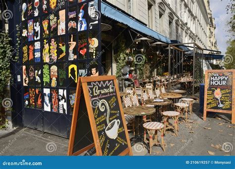Outdoor Cafe In Paris Editorial Photography Image Of Street 210619257