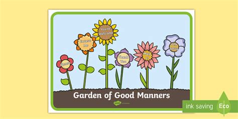 👉 Garden Of Good Manners Display Posters