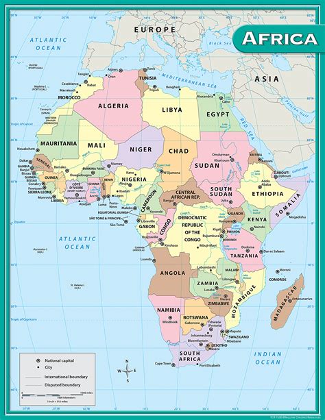 Africa Map Chart Tcr7650 Teacher Created Resources