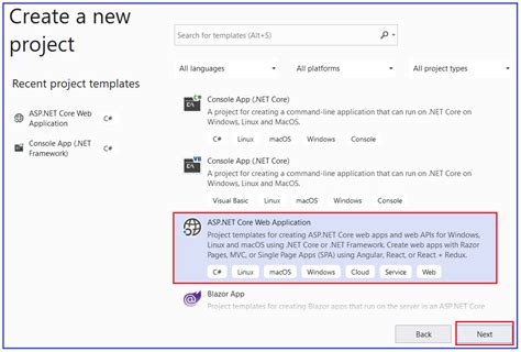 Creating ASP NET Core Web Application Lemborco