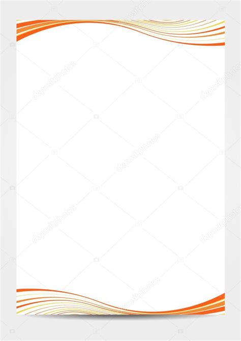 A4 Paper Template With Orange Waves ⬇ Vector Image By © Ravennk