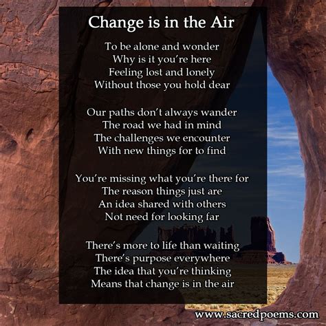 Change Is In The Air Inspirational Poems Poems Poetry Books