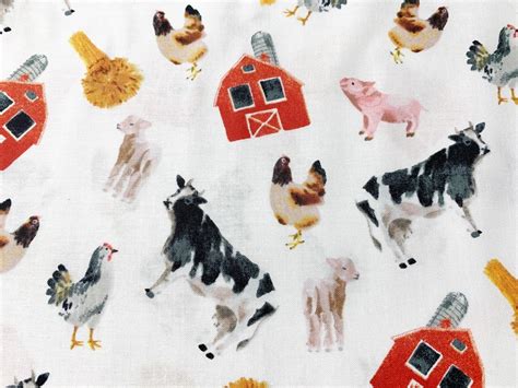 Farm Animal Fabric12 Yard Of 44 Wide 100 Cotton For Etsy