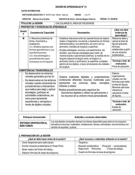 Calaméo Sesión De Aprendizaje Con Tic Supervsion