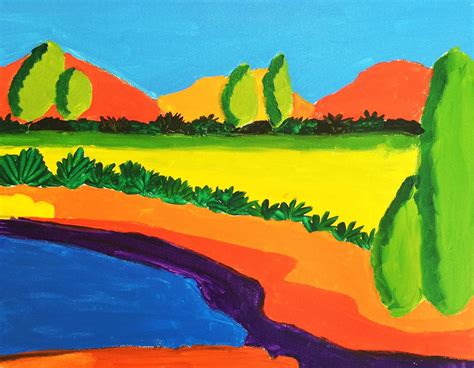 Landscape with Primary and Secondary Colours | Primary and secondary colors, Craft activities ...