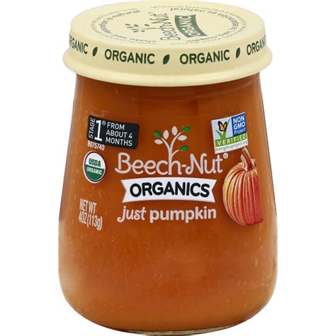 Organic food depot grocery $$. Beech Nut Organics Baby Food, Just Pumpkin, Stage 1 | Baby ...