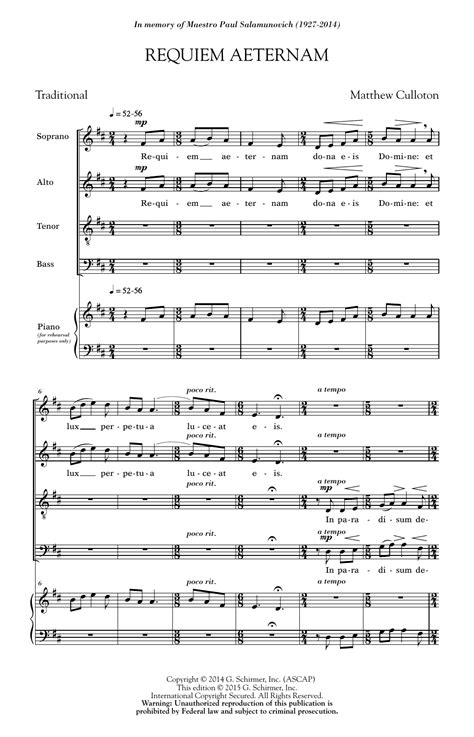 Requiem Aeternam Sheet Music Matthew Colluton Satb Choir