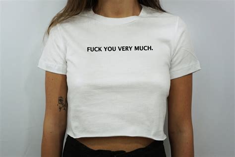 Fuck You Very Much Crop Top Black Crop Top Womens Clothing Etsy