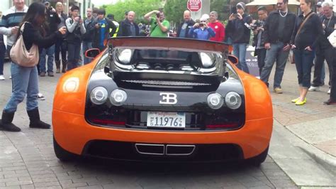 Rare Bugatti Veyron Grand Sport Vitesse Orange Revs Driving Youtube