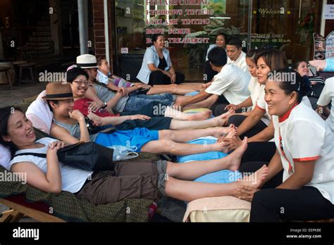 chinese people foot massage in khao san road bangkok thailand hippy hippies backpacker s