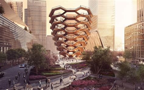 british architect thomas heatherwick unveils 16 storey staircase sculpture for new york s hudson