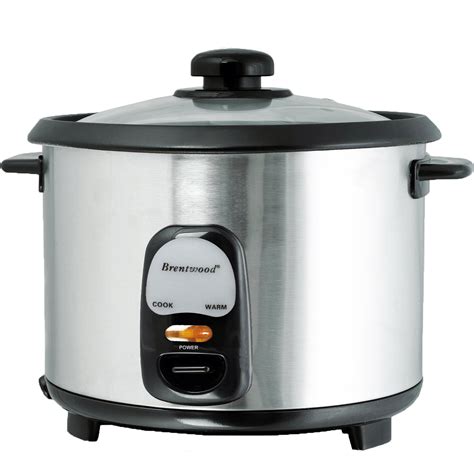 Stainless steel rice cookers should come with convenient features to make the operation easy and fast. Brentwood 97083292M 5-Cup Rice Cooker - Stainless Steel