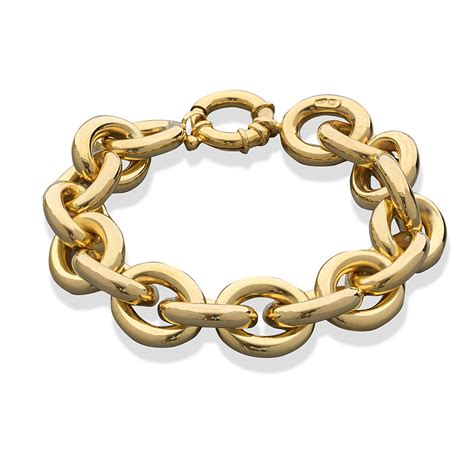 18k Gold Link Bracelet In 2021 Gold Link Bracelet Link Bracelets