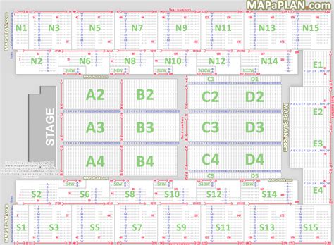 Wembley Ovo Arena London Seating Plan Detailed Seat Numbers Chart Showing Rows And Blocks Layout