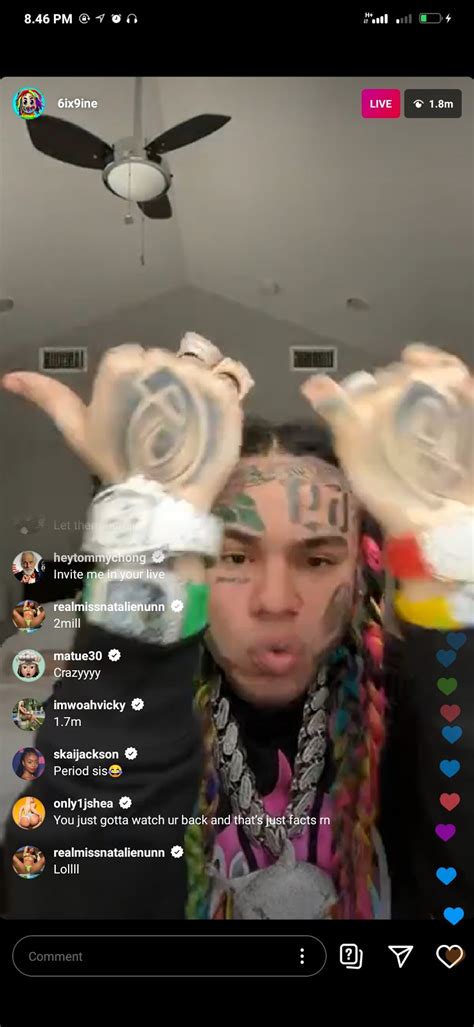 6ix9ine Breaks Instagram Record Of 2 Million Viewers On His Live Today