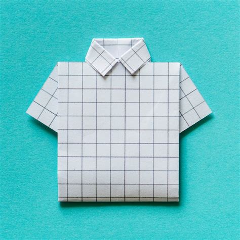 Free Photo Folded Shirt Origami Paper Craft