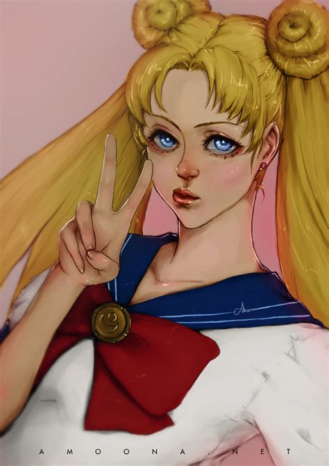 Safebooru 1girl Amoona Artist Name Bishoujo Senshi Sailor Moon Blonde Hair Blue Eyes Bow