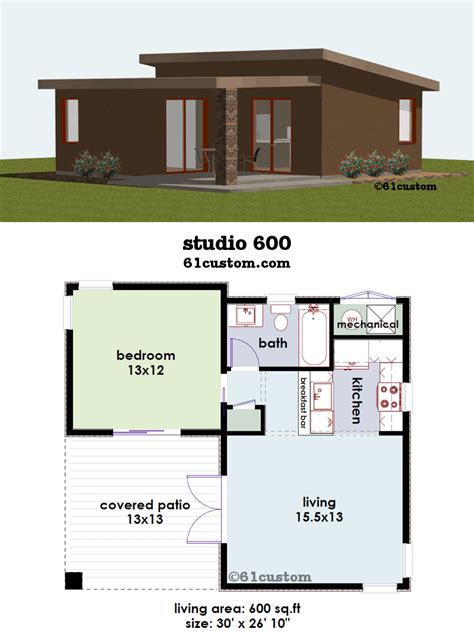 Studio600 Small House Plan 61custom Contemporary And Modern House Plans