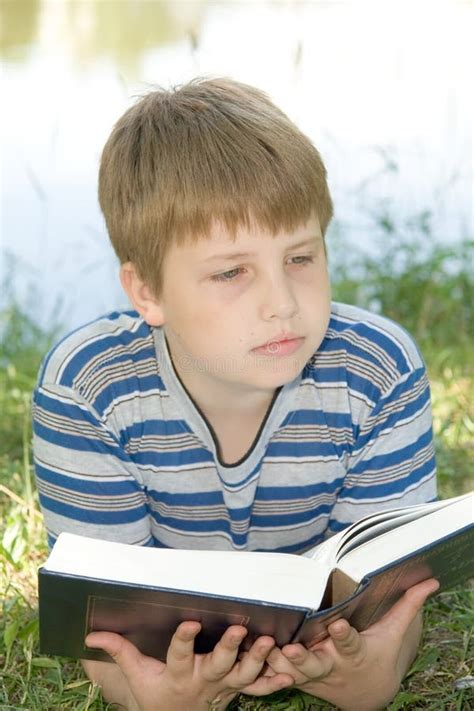 Boy Reading A Book Stock Photo Image Of Relax Curious 21646258