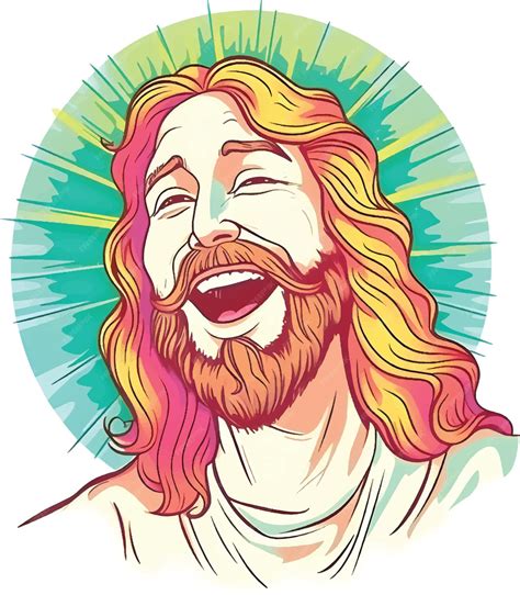 Premium Vector Portrait Of Happy Jesus Christ Messiah God Symbol