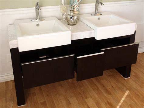 Here, you can find stylish double bathroom vanities that cost less than you thought sink shape: 57.75" Serres Double Sink Vanity - Bathgems.com
