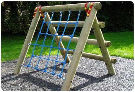 Childrens Rope Climbing Frame Playground Wooden Adventure Trail Up