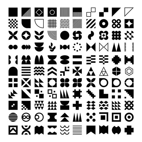 Abstract Geometric Shape Icon Set Collection For Element Decoration