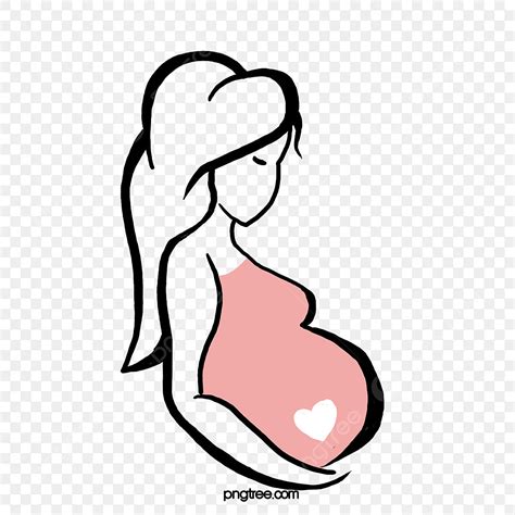 Mujer Embarazada Png Dibujos Cartoon Pintado A Mano Madre Png Y Psd